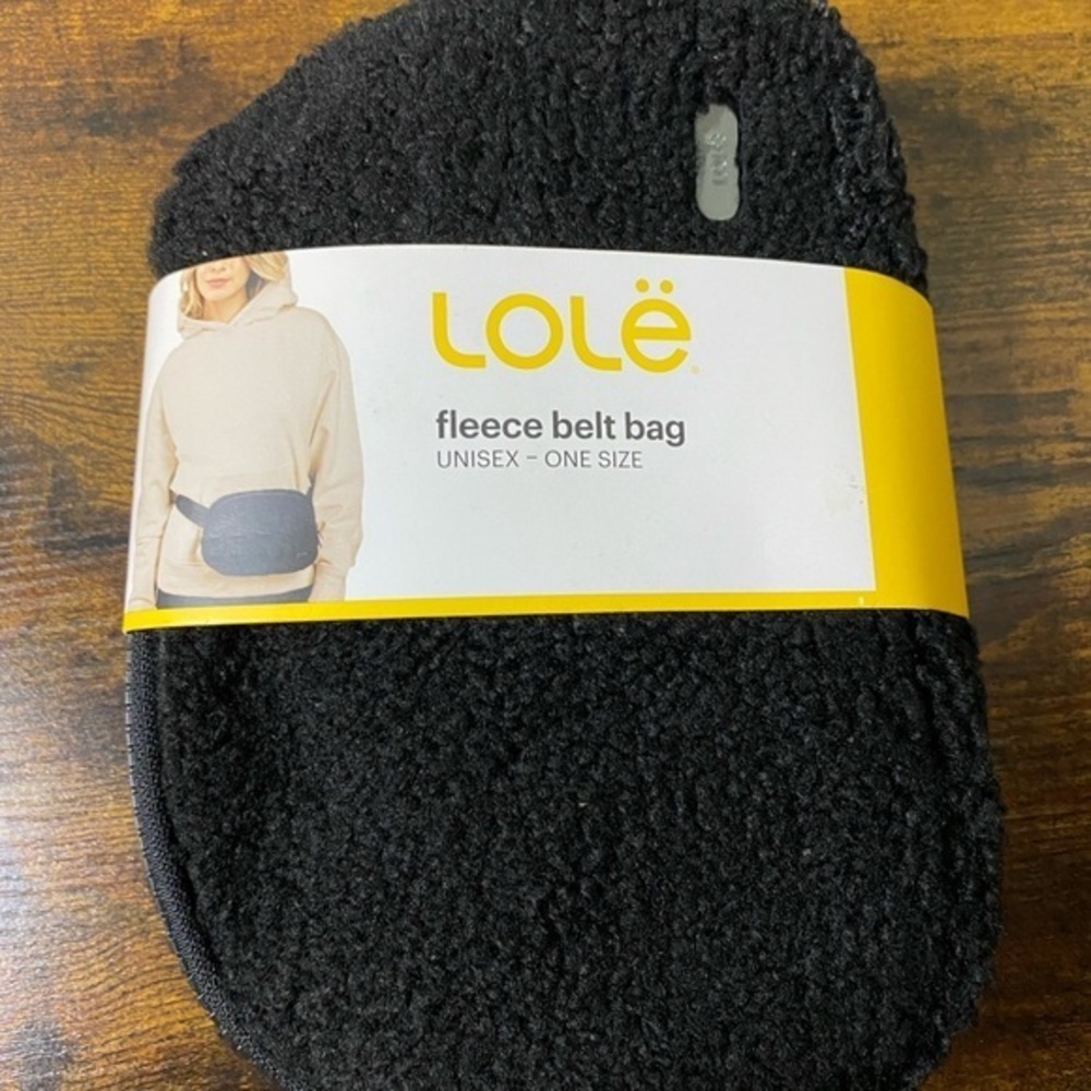 Lole Black Fleece Belt Bag, Unisex